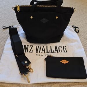 MZ Wallace Black Satchel with Gold Accents